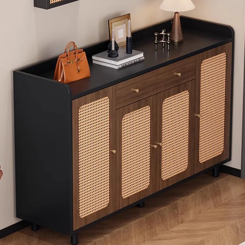 Organizador moderno personalizable, zapatero móvil, expositor de almacenamiento para sala de estar, caja de madera, mueble zapatero para recibidor.
