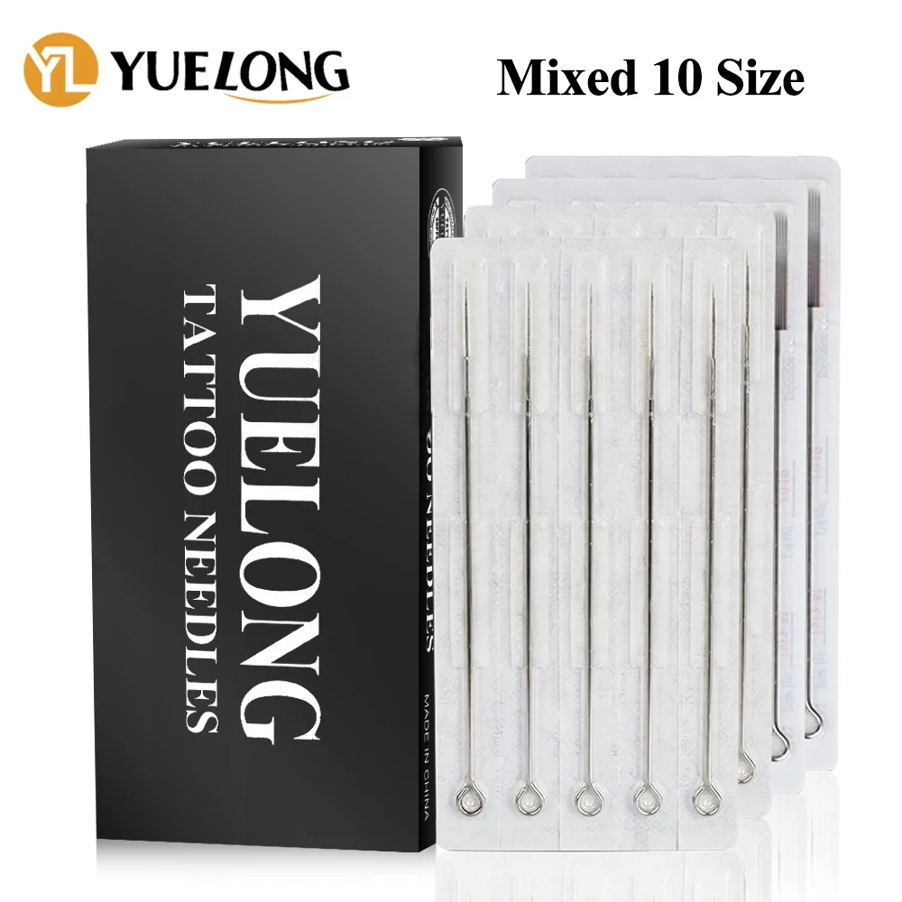 Tattoo Needles Mixed 10 Sizes 3/5/7/9RL 3/5/7/9RS 5/7M1 7Assorted Sterilized Tattoo Machine Needle  for Tattoo Supply Permanent