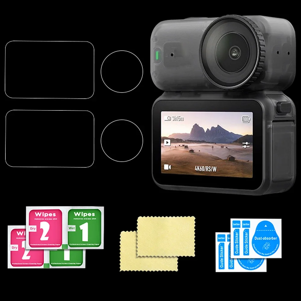 2 Set Camera Screen Lens Protector Film for DJI Osmo Nano, Tempered Glass Protective Film Clear HD Lens Hydrogel Films Anti-Dust