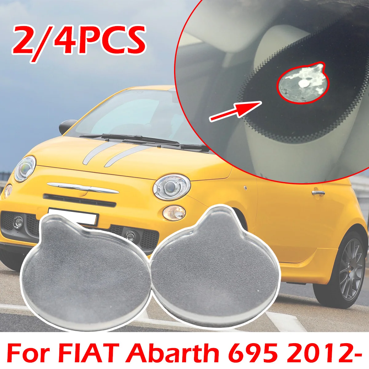 

Car Rain Light Sensor Gel Pad Adhesive Film Silicone Cushion Windscreen Chip Fix Tape Car Replacement For FIAT Abarth 695 2012-
