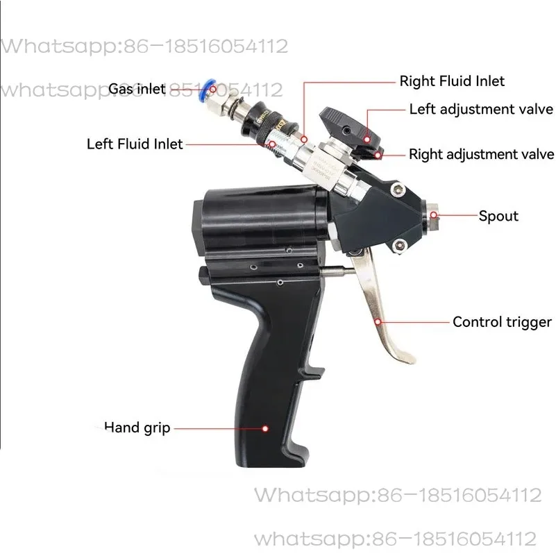 Polyurethane Foam Spray Gun P2 PU Foam  Igh Pressure Coating Spray Gun Air Purge  Kit