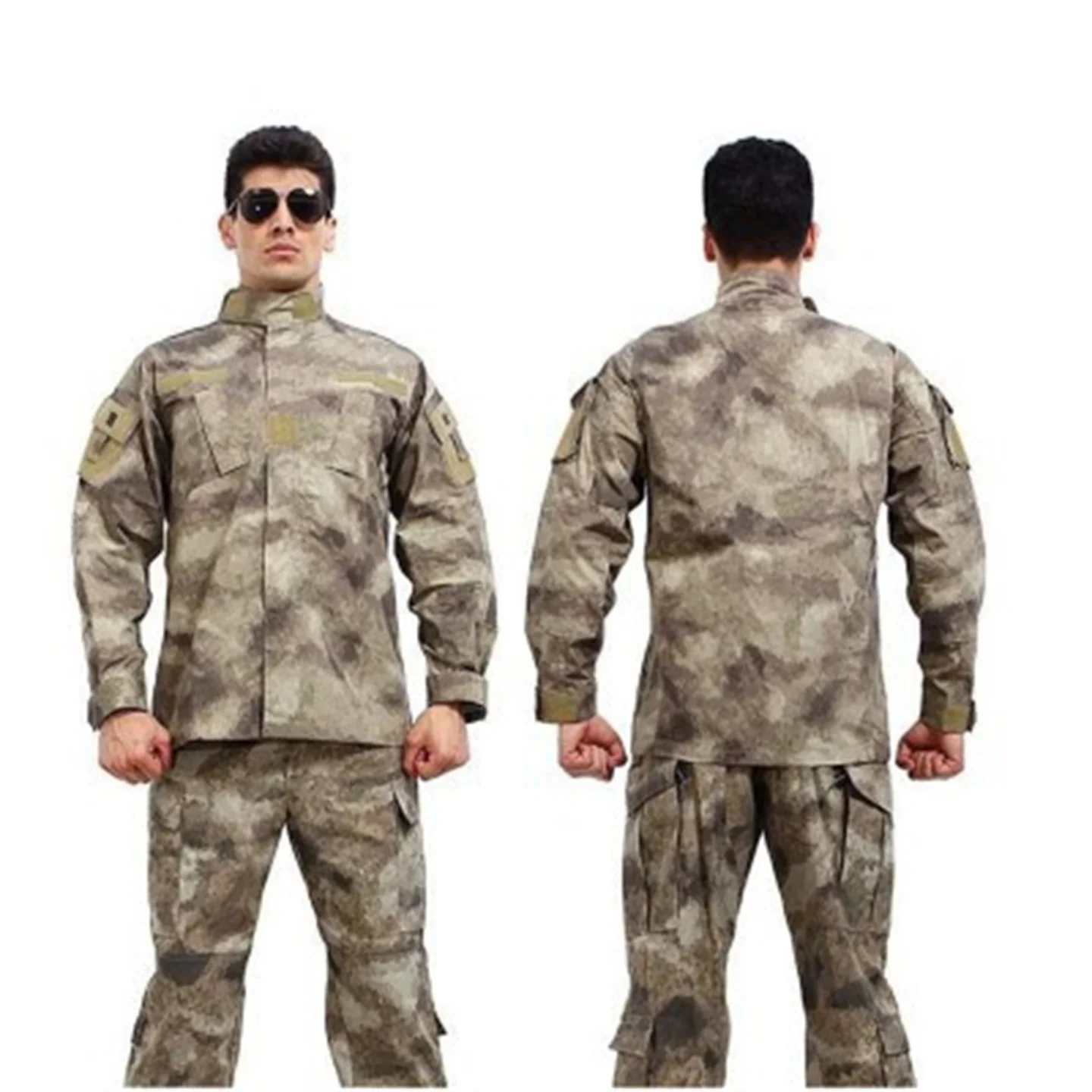 Autumn Men Camouflage Jacket And Pants Set Outdoor Hunting Uniform Desert Exploration Hiking Mountaineering Training Suit