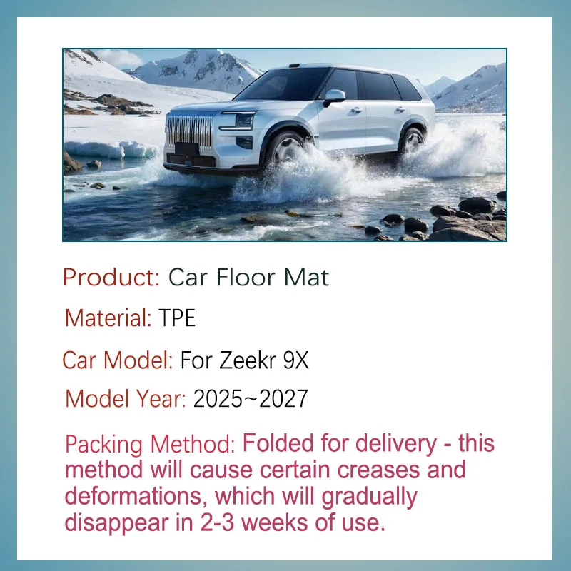 Luxury Car Floor Mat For Zeekr 9X EX1H 6seat 2025 2026 2027 Waterproof Rug Left Hand Drive Foot Pad Floor Cover Auto Accessories