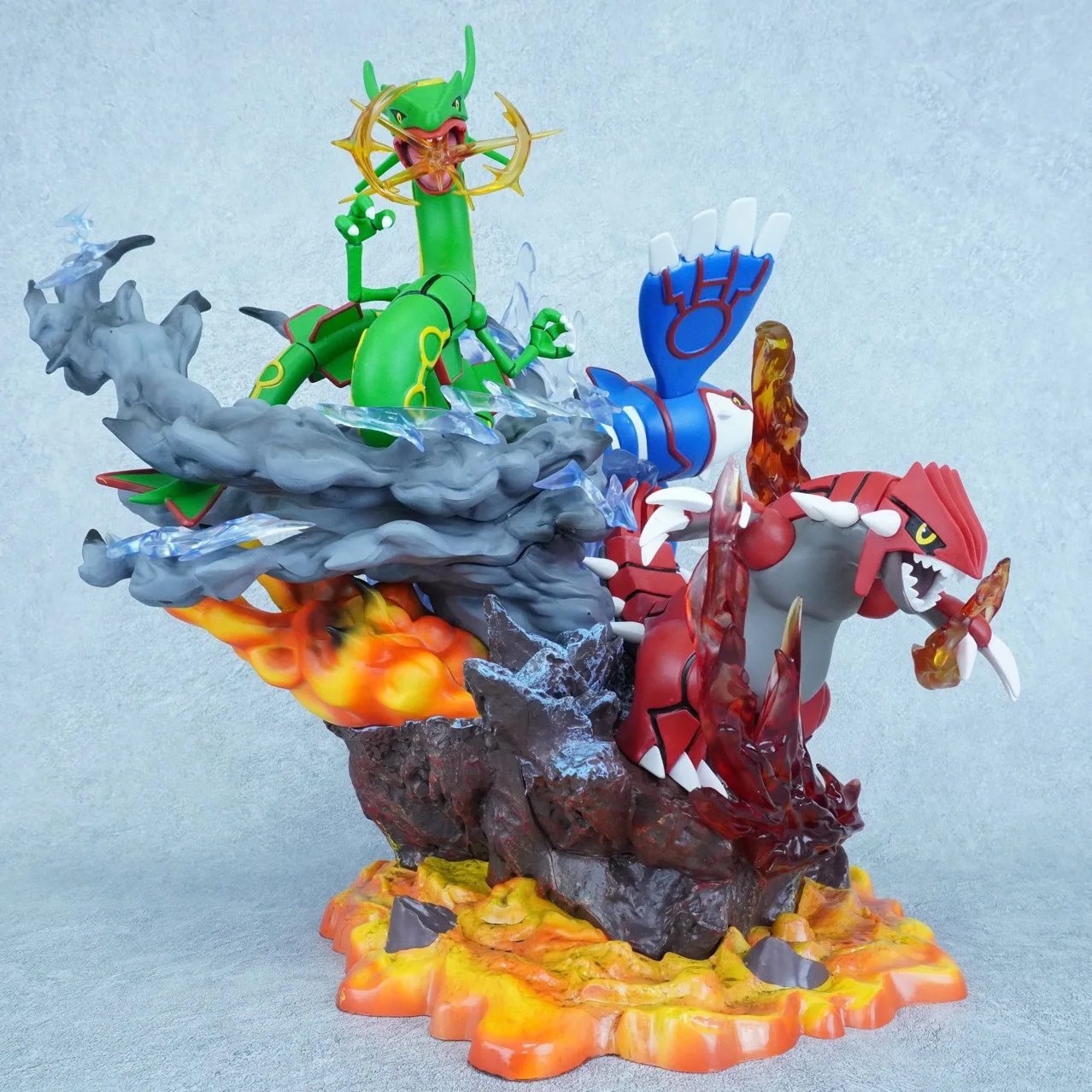 อะนิเมะ Pokemon รูป Hoenn Region 382 Kyogre 383 Groudon 384 Rayquaza Action Figure ตุ๊กตารวบรวมชุดโต๊ะของเล่นตกแต่งของขวัญ