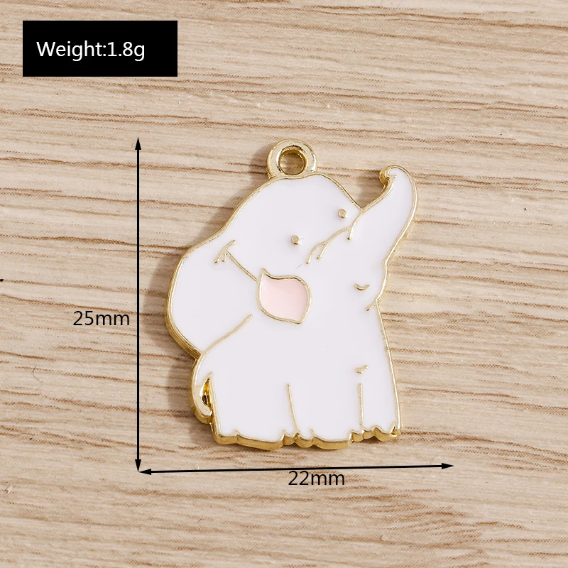Tusember 10 Stück Tier-Anhänger, niedlicher Emaille-Frosch, Ente, Elefant, Pinguin, Charms für Schmuckherstellung, Ohrringe, Halskette, Zubehör – Detail 8