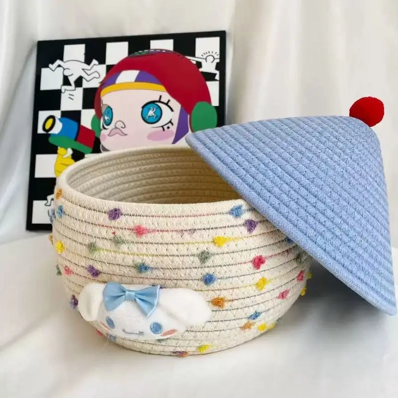 アニメーション ハローキティ シナモロール マイメロディ 麻綿靴 織物 大容量収納ボックス かわいい雑貨整理バスケット