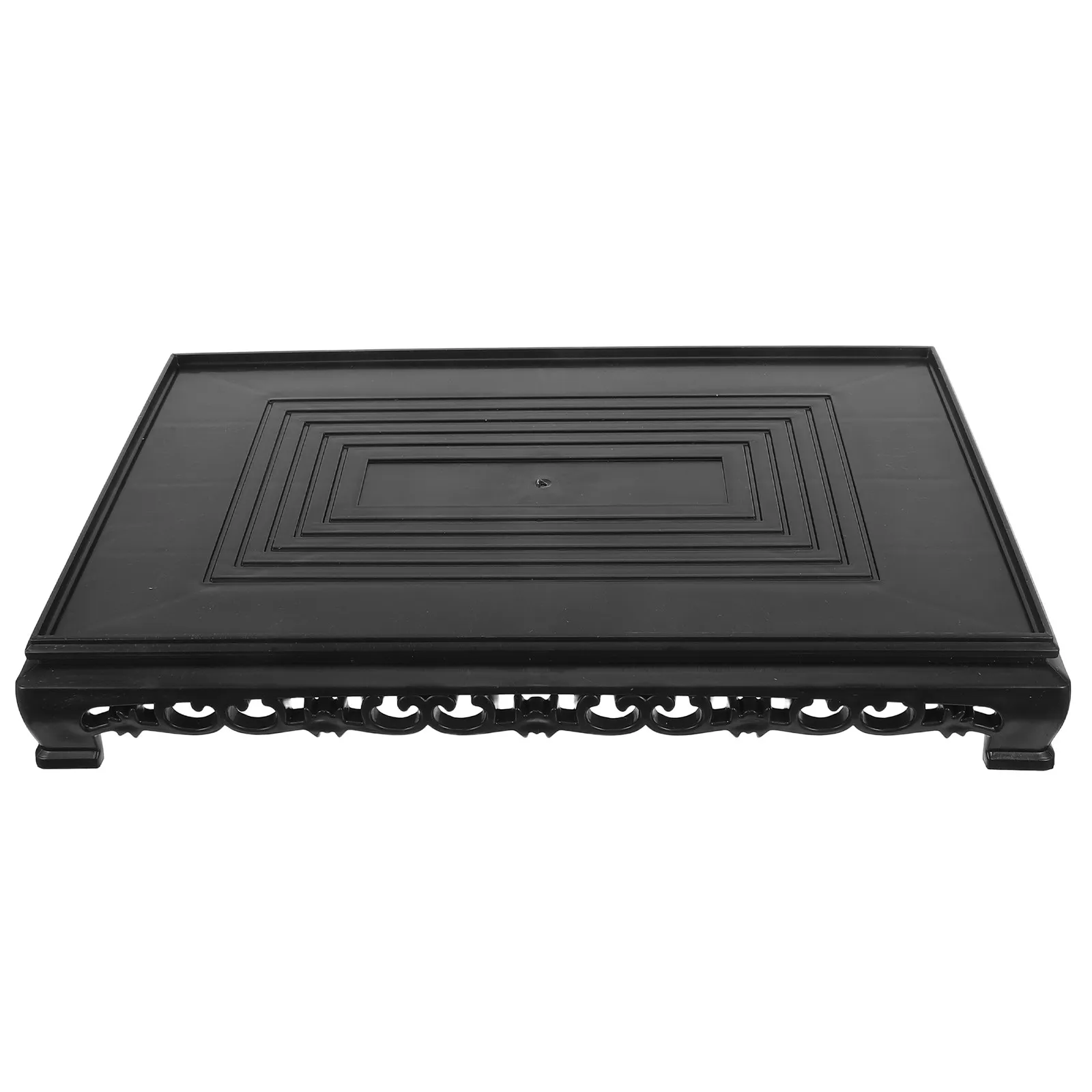 Tabletop Fountain Base Display Stand for Figurines Desktop Flower Dark Pedestal Black Buddha