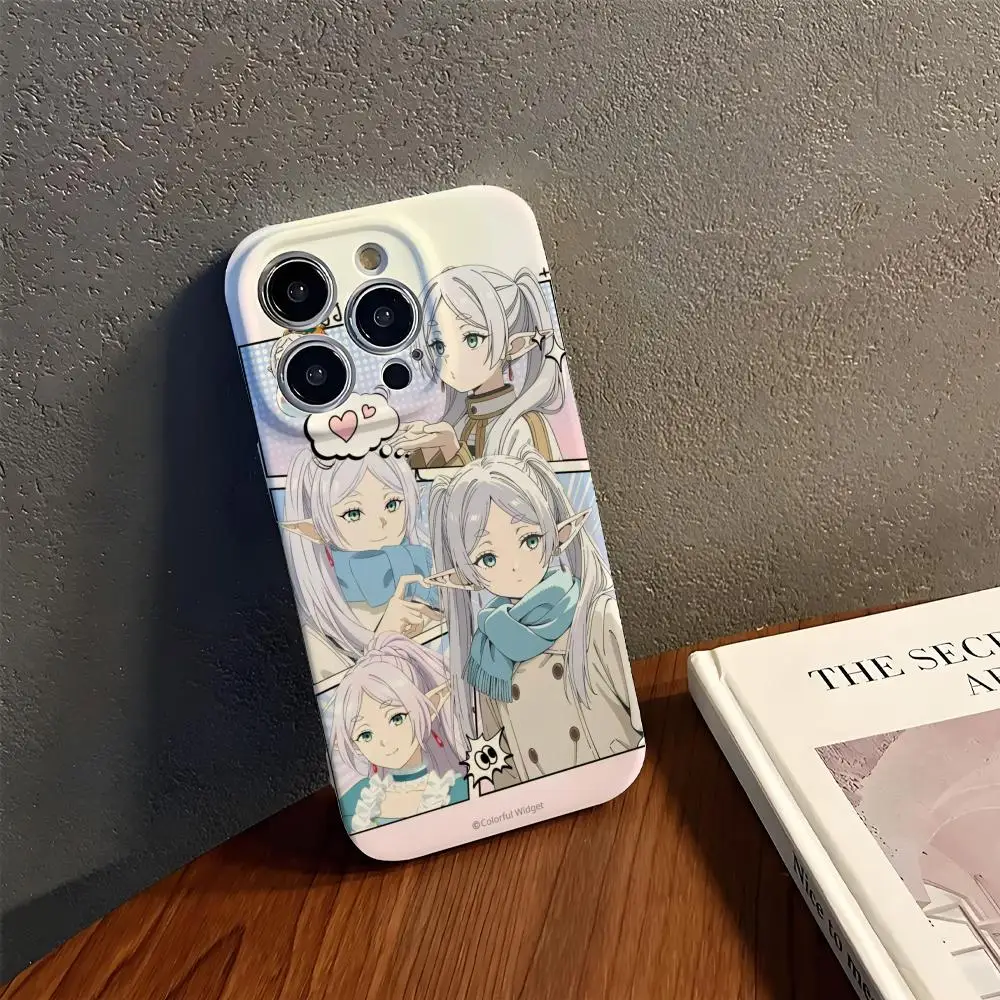 

Чехол для телефона Anime Frieren для iPhone 17, 16, 15, 14, 13, 12, 11 Pro Max Plus Air Pro, мини-глянцевая пленка, жесткий чехол для ПК