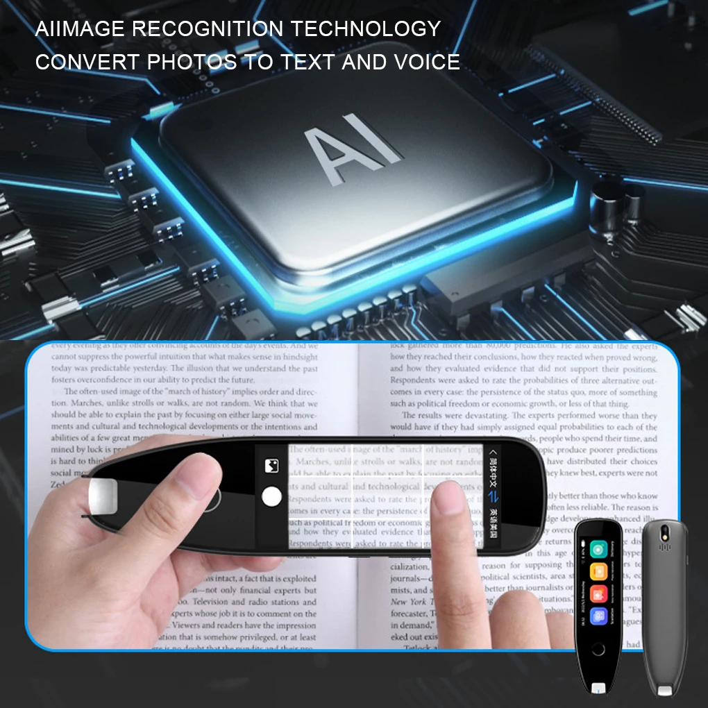 مترجم مريح يعمل بالبطارية للتعلم ، قارئ ماسح ضوئي للتعلم ، قلم رمادي ، تعلم ، هدية عيد ميلاد ، رمادي