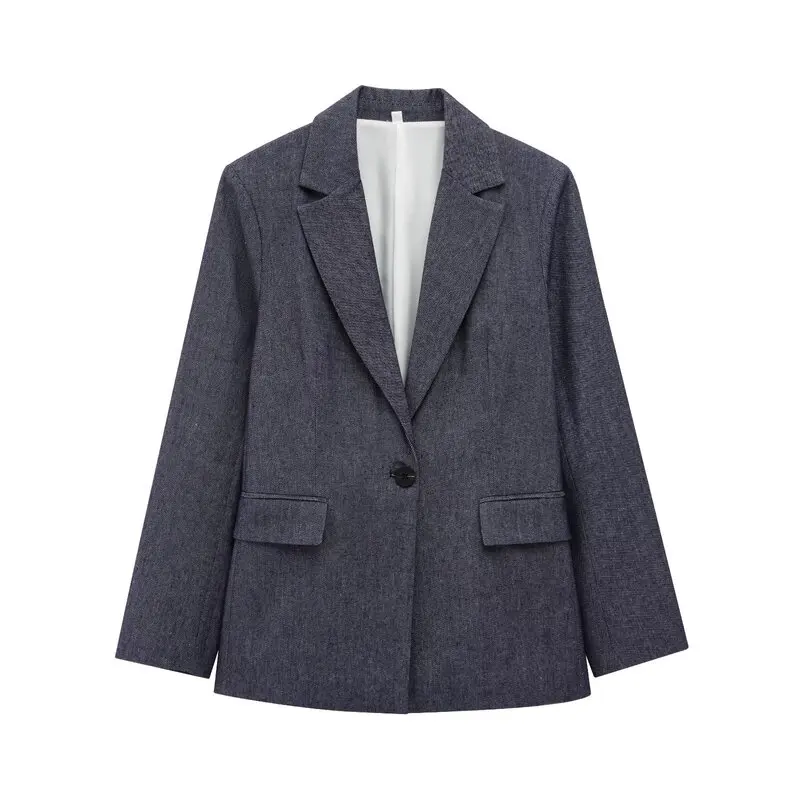 

Spring 2025 Women's Loose Fit Versatile oulder Pad Straight Leg Suit Jaet Long Sve Regular Length Faionable Outerwear