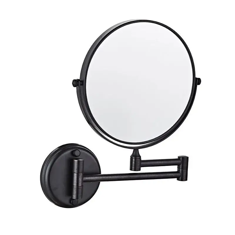 Bathroom Cosmetic Mirror 6 inch Wall Mounted Cosmetic Mirror Retractable Round Cosmetic Mirror Double Sided Mirror Bathroom