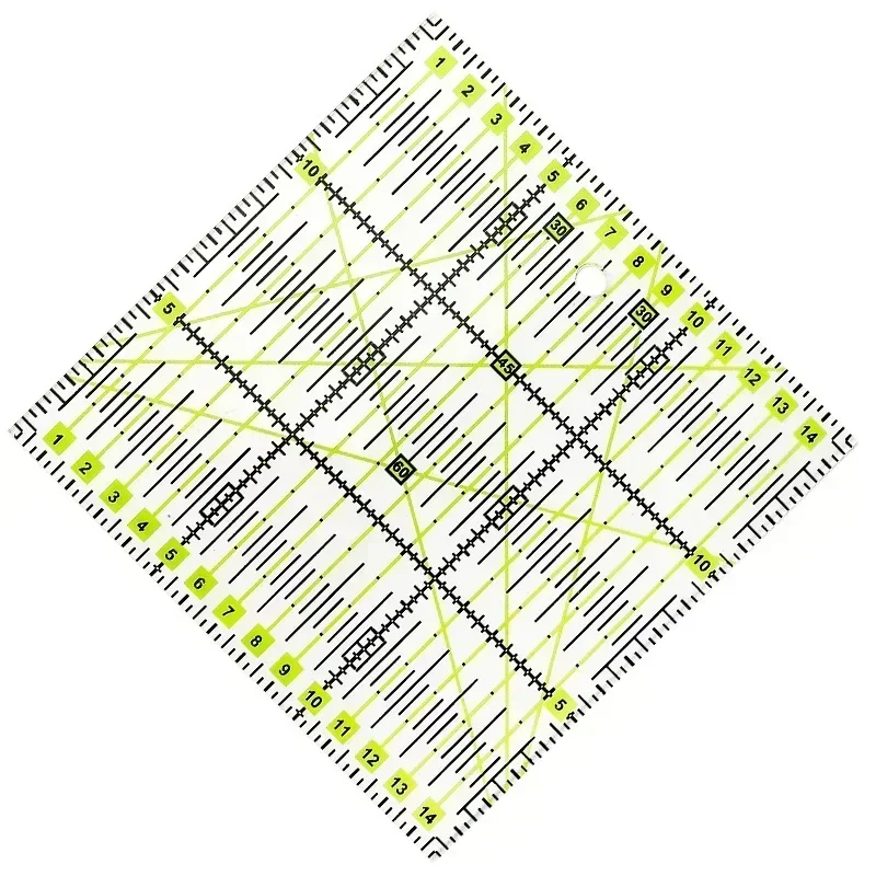 Règle de Patchwork de Quilting de 15cm, 1/2 pièces, règle de coupe de tissu, règles de couture en acrylique, bricolage artisanat de tricot, outils de couture sur mesure