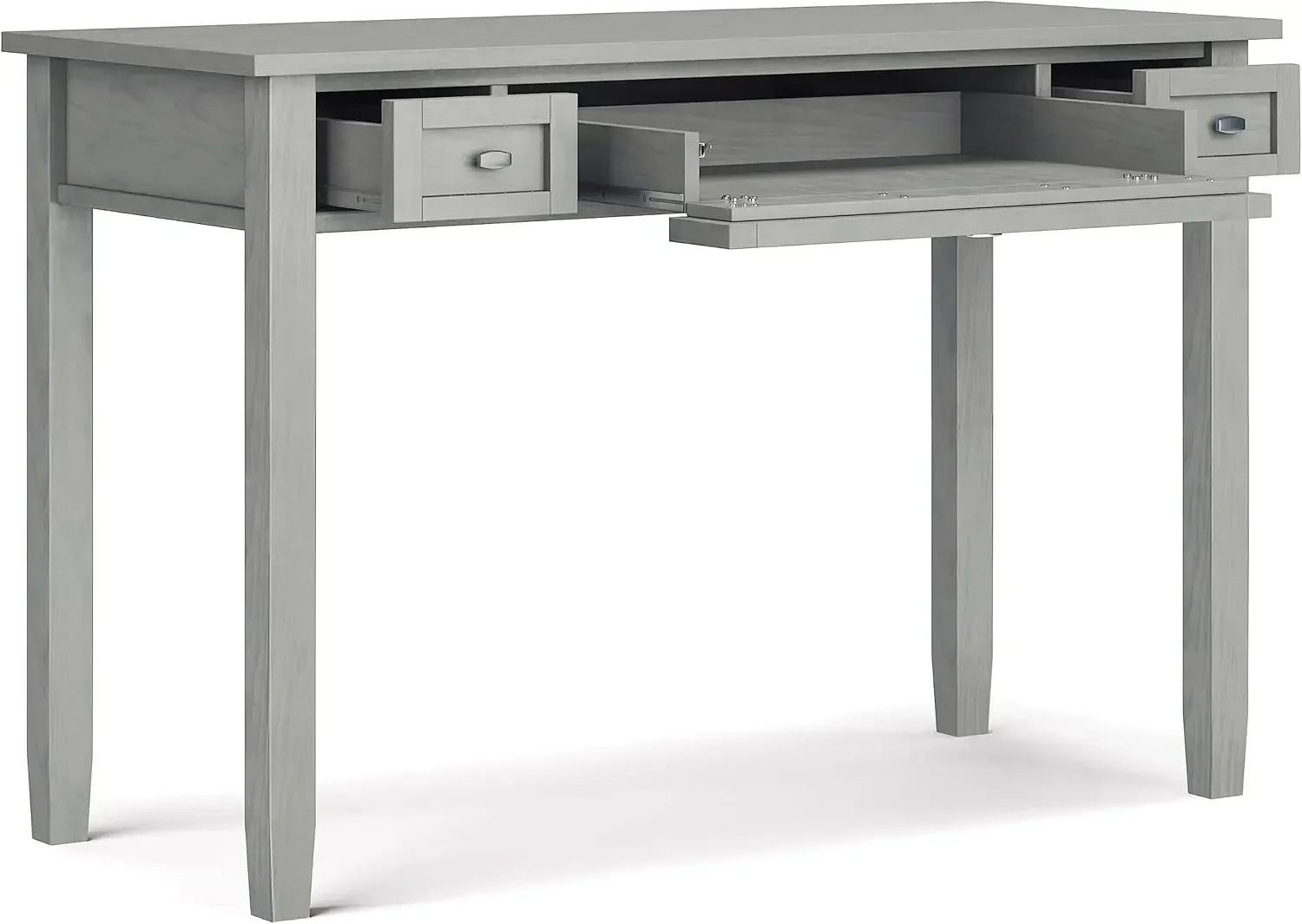 Warm Shaker Solid Wood Transitional 48 Inch Wide Desk in Fog Grey, for The Office Desk, Writing Table, Workstation & Study Table