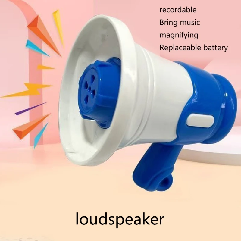 لعبة مغير الصوت الصغيرة مكبر الصوت مع الموسيقى وميكروفون التسجيل للأطفال لعبة مكبر الصوت بولهورن المفاتيح سحر