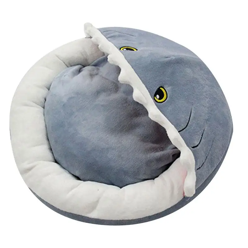 

Winter Cat Cave Bed Nest Pet House Plush Bed Shark-Shaped Design Pet Sleeping Tool For Cats Rabbits Dogs And Other Small Animals