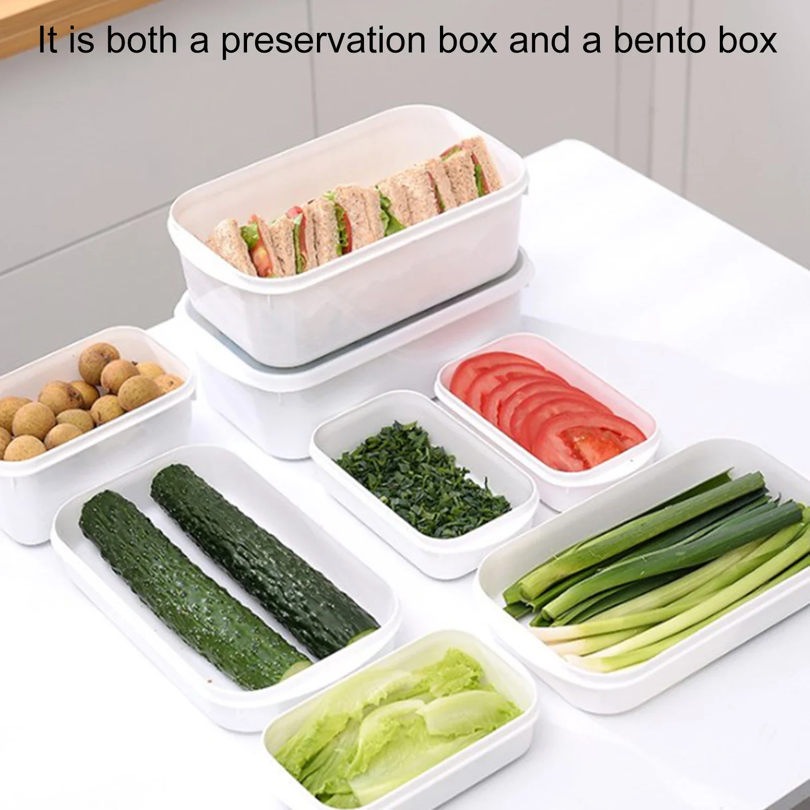 

Kitchen Fridge Food Fresh Keeping Sealed Storage Box Fruit Meat Freezing Sorting Sealing Box Graduated Leak Proof Sealer Case