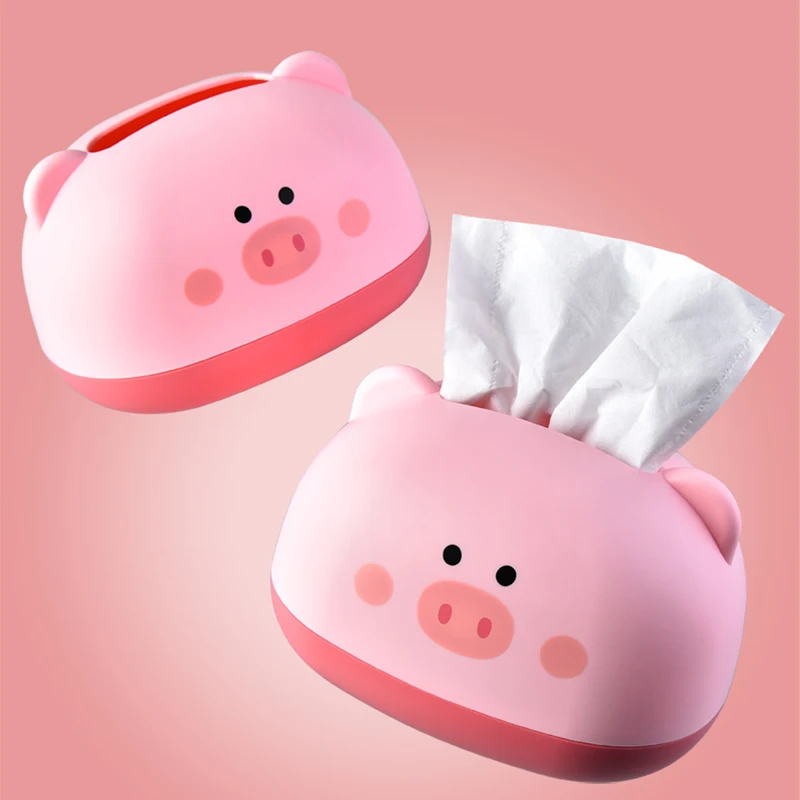 Napkin Holder Household Living Room Dining Room Creative Pig Storage Box Bathroom Tissue Box Portable Towel Case Dispenser