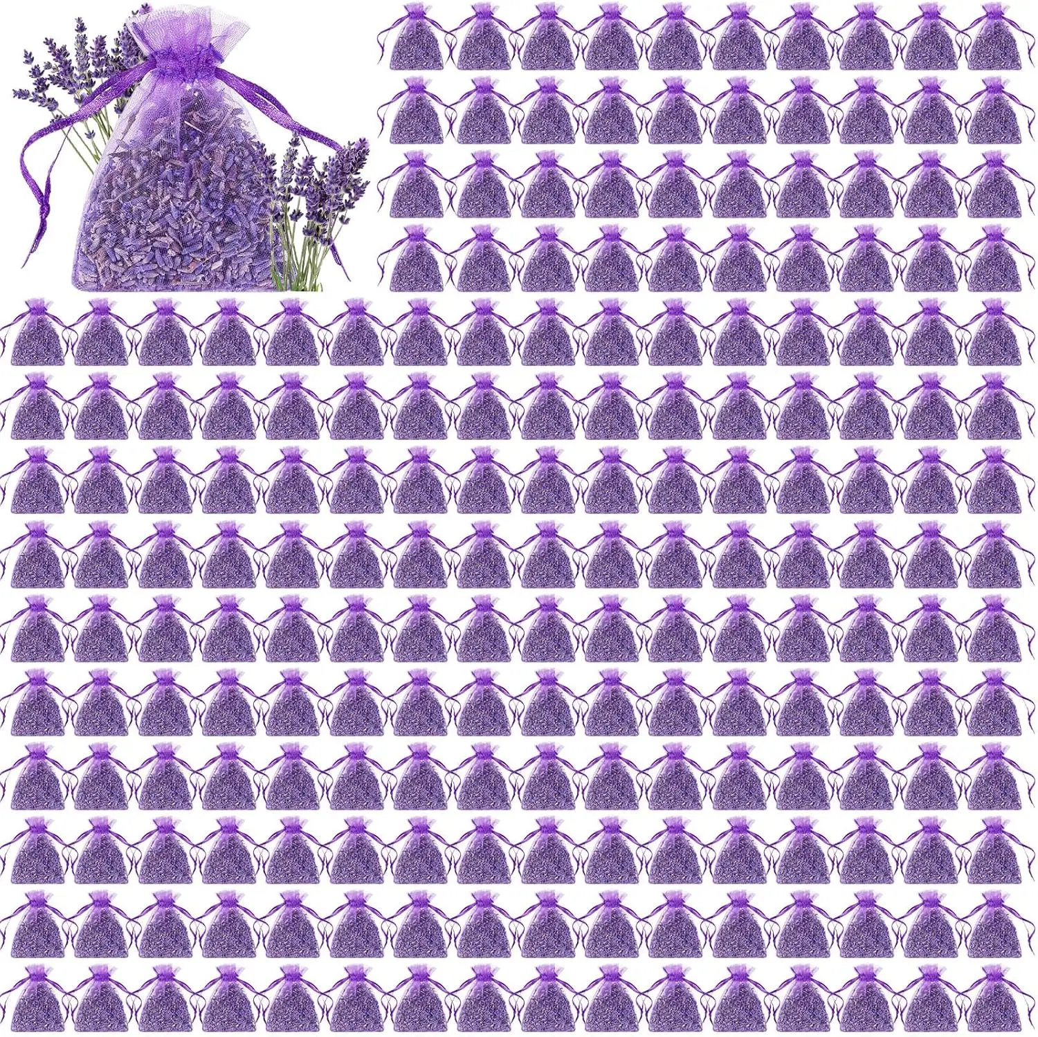 

200 Pack Lavender Sachets Bags Bulk for Drawers and Closets Home Fragrance Sachet Dried Lavender Flower for Wedding Bridal Show