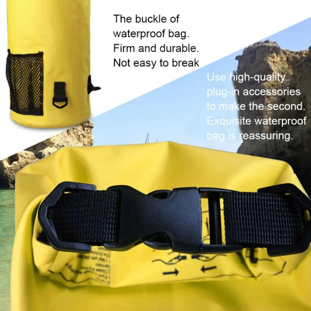 Zipper Pocket Waterproof Dry Bag Mesh Pocket Thickened Material Storage Backpack Roll-Top Closure Waterproof Design