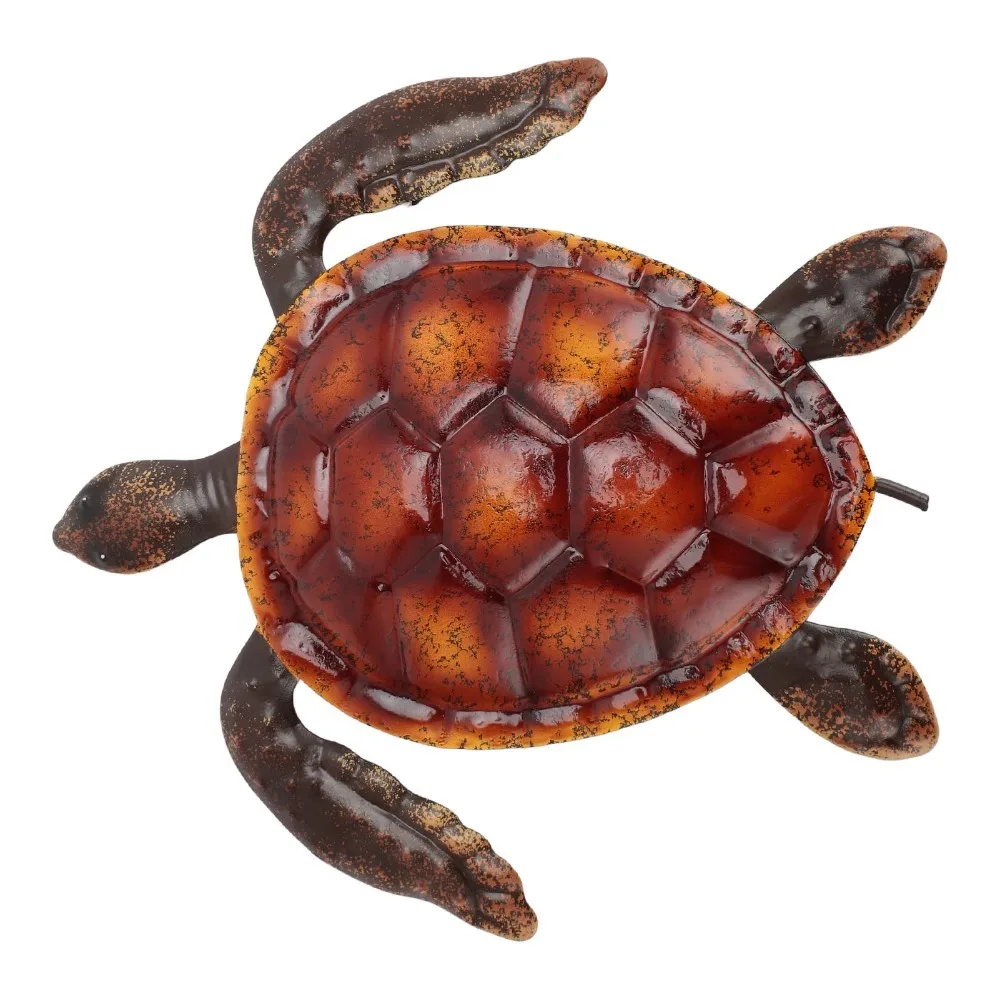 3pcs Wall Sculptures Metal Turtle Wall Decor 3D Ocean Blue Metal Turtle Wall Art Hanging Ocean Animal Statue Coastal Home Decor