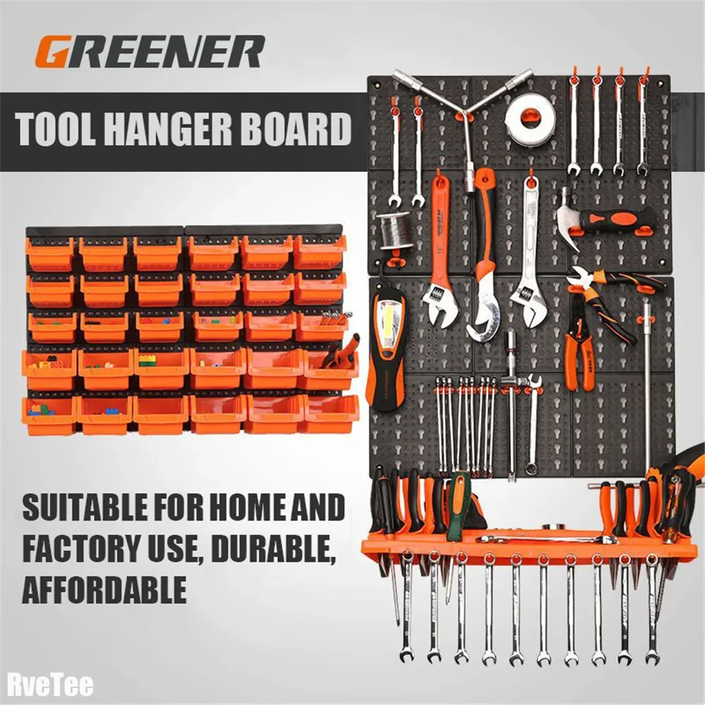 Wall-Mounted Hardware Tool Hanging Board ToolBox with Hook Garage Workshop Storage Rack Parts Storage Box Car Tool Board 2024