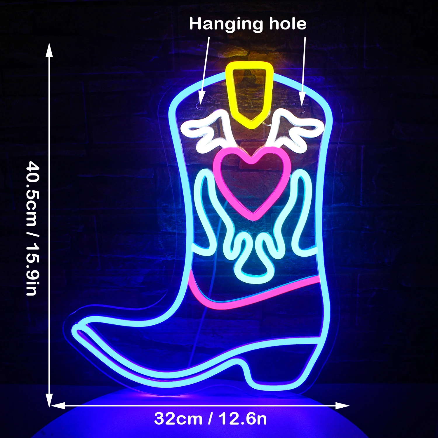 Cowboy Boots Neon Sign LED Lights Aesthetic Room Decoration USB Powered Art Wall Lamp For Bedroom Home Bars Party Festival Logo