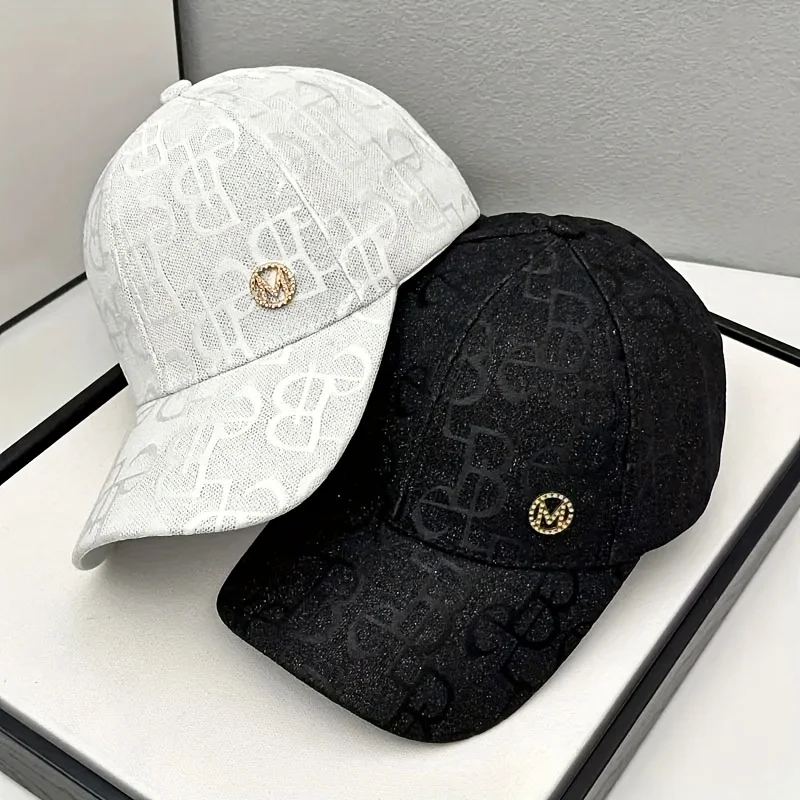 1 Stück Leichte Damen-Baseballkappe mit Verstellmöglichkeit - Gesticktes Jacquard-Design, Fedora-Stil, Trendige Freizeitmode, Geeignet für Frühling und Sommer, für den Alltag, Festival-Thema,