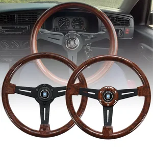 Steering wheel Nardi Wood Grain Racing, Deep Corn Drifting, Sports Shole with Logotype, Universal, 14 8 Main Sales Madeira Steering Wheel - №1