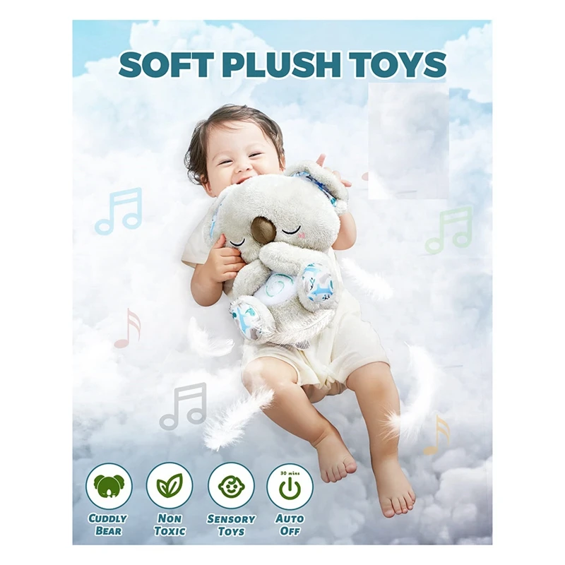 Baby Soother Koala Baby Girl Stuffed Animal Crib Toys Soothe N' Koala Plush Toy With Lullabys, Easy To Use Durable