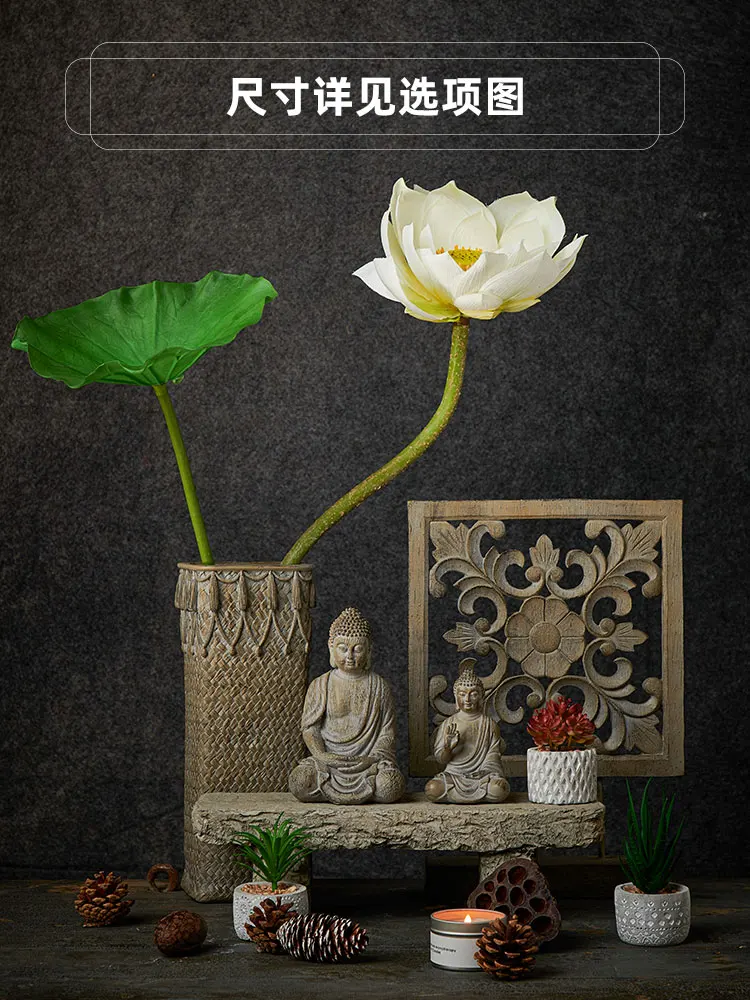 Estatua de Buda para decoración de escritorio, adornos pequeños de resina para coche, artesanía Interior creativa china, muebles para el hogar, mesa de té, sala de té