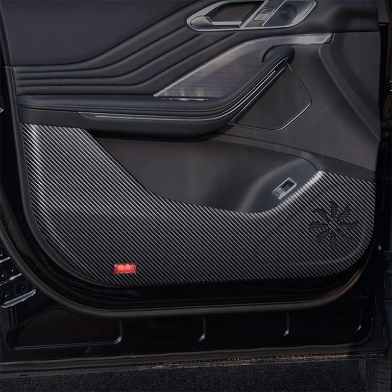 

For Hongqi HS7 2024 2025 2026 PU Leather Car Door Anti Kick Pad Protection Stickers Cover Protector Trim Film Auto Accessories