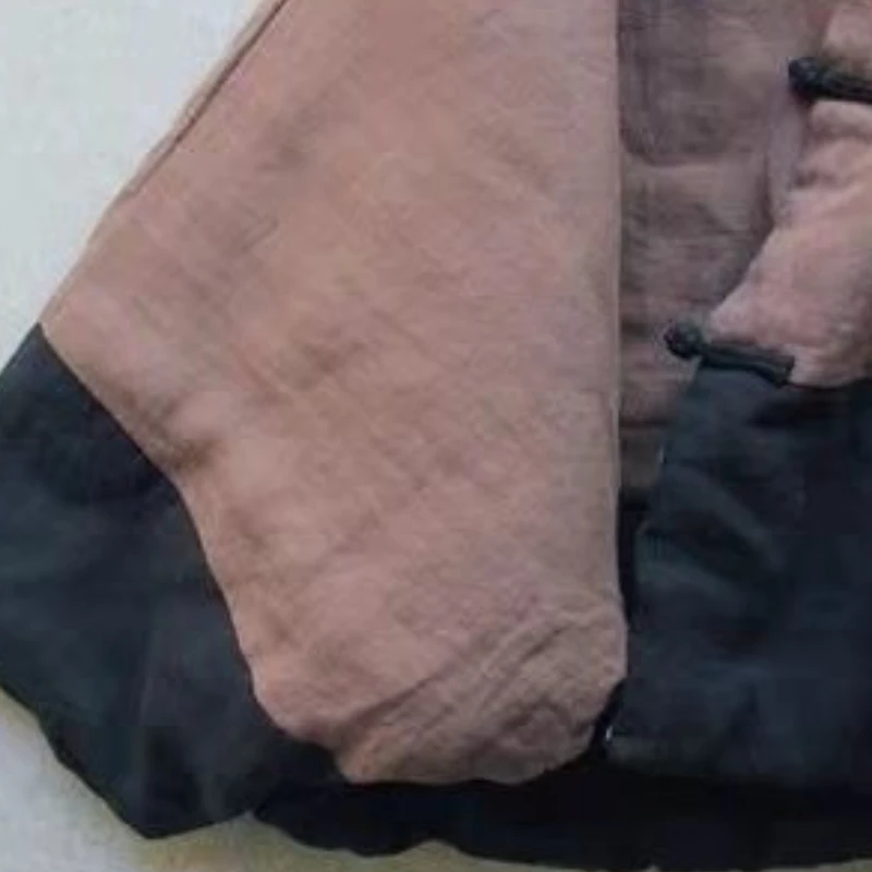 Women's Autumn Spring Top Coat Cotton Coat Shawl Flowing Hemp Color Blocking Button Warm Retro Comfortable Casual Soft Versatile