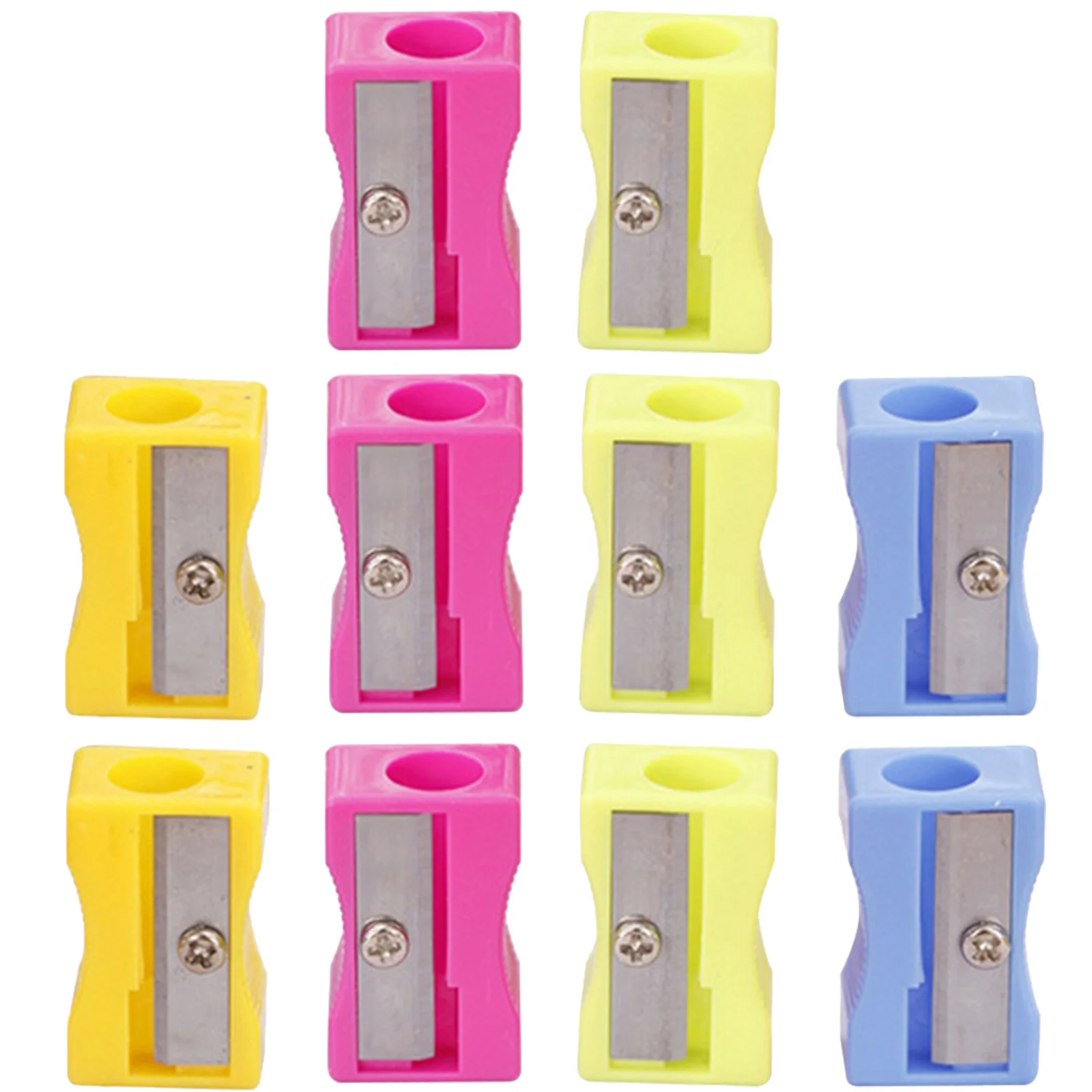 24pcs Handheld Plastic Pencil Sharpener Mini Manual Pencil Sharpener (Mixed Colors)