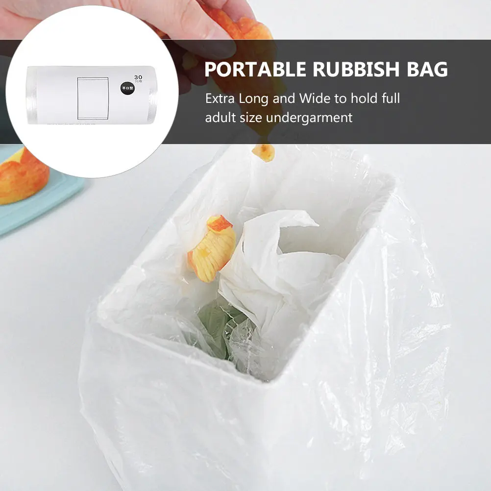 3 Rolls Thicken White Garbage Bags Large Size Plastic Trash Sacks Odor Proof Leak Proof Reinforced Bottom Fit Home Office