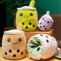 New Reversible Boba Plush Toys Double-Sided Bubble Tea Soft Doll Stuffed Two-sided Boba Milk Tea Toy Xmas Gifts for Kids