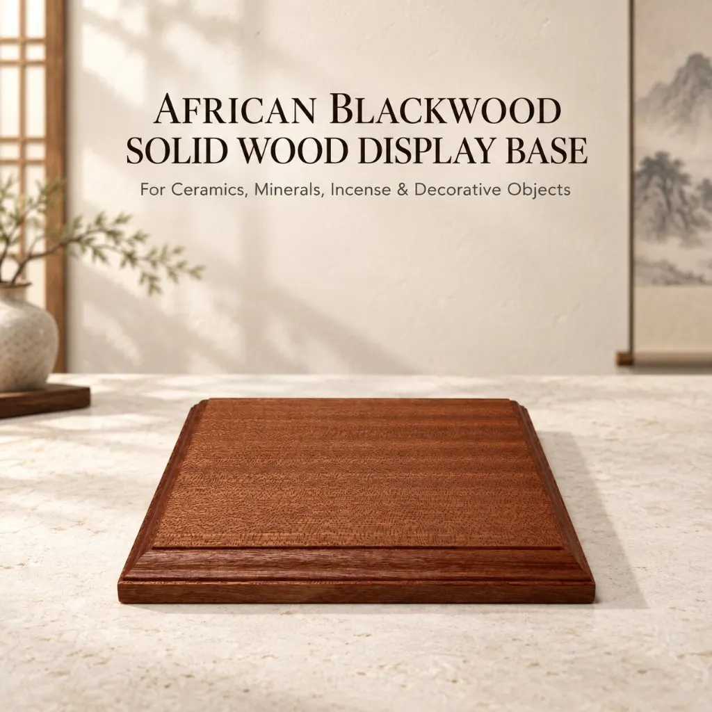 Socle de présentation en bois massif pour brûleur d'encens, spécimen minéral en cristal, théière, support pour bonsaï, plateforme carrée en bois