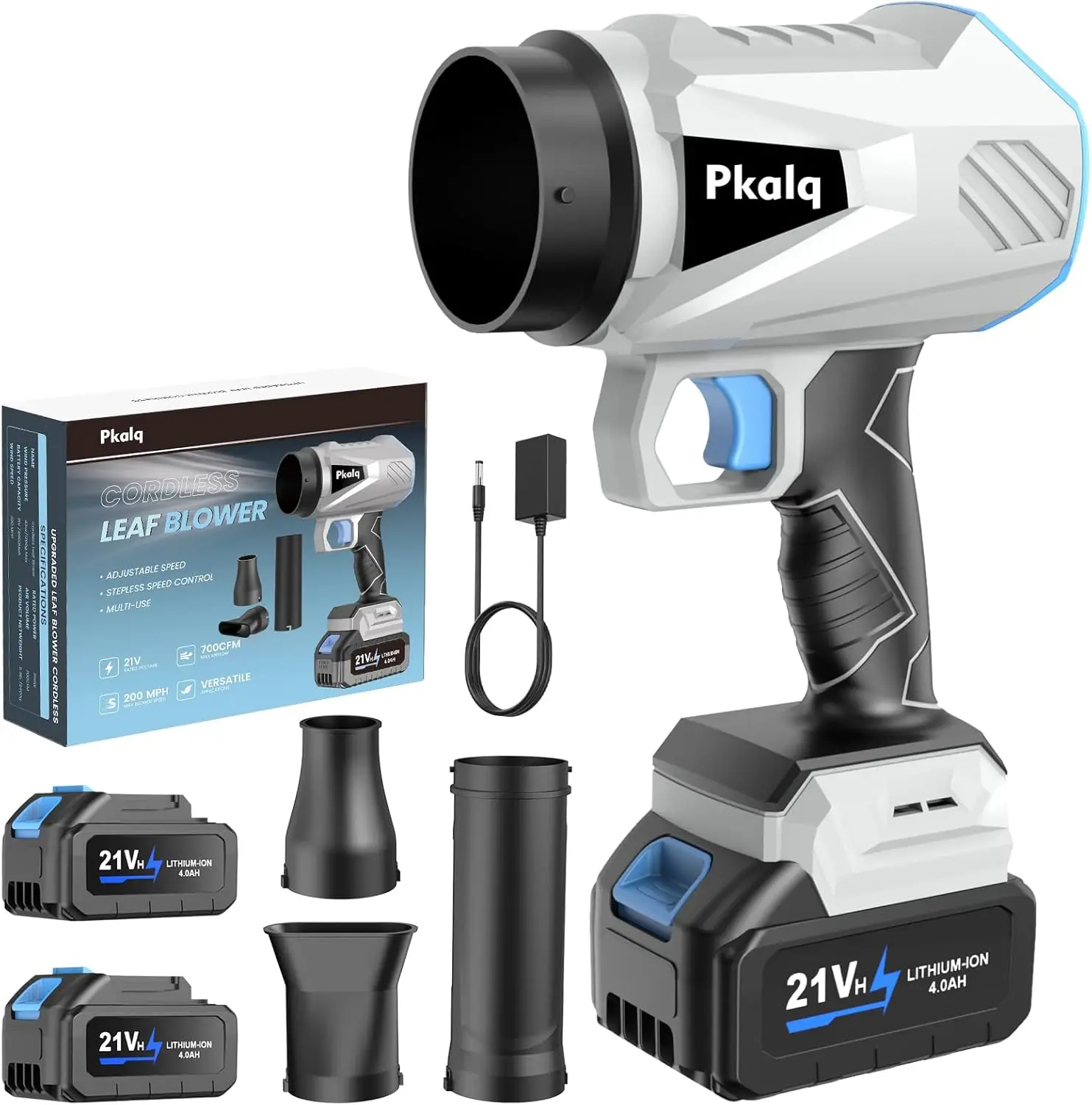 

Cordless Leaf Blower with 800,000 RPM, 2 Batteries & Charger for Lawn Care and Outdoor Cleaning