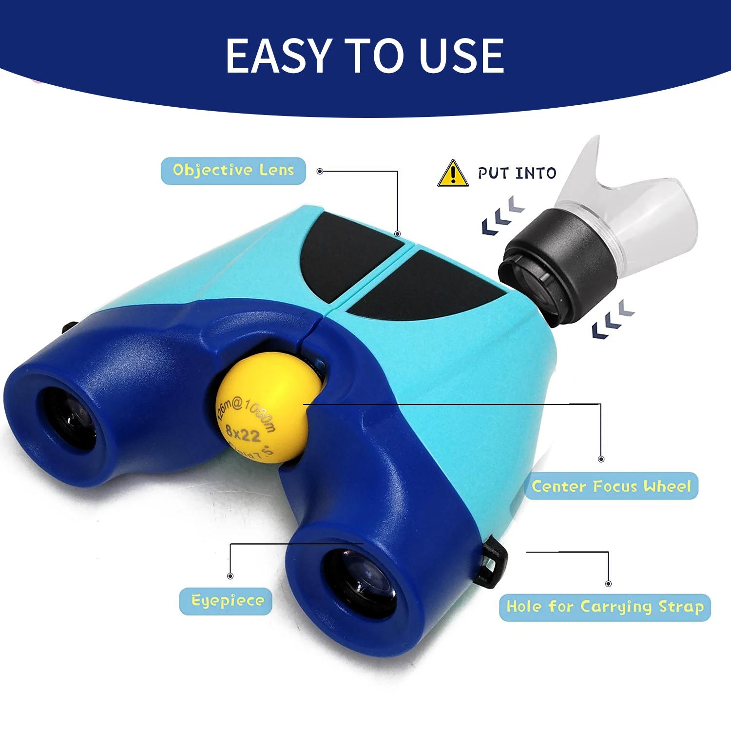 

8x22 Children Binoculars for Bird Watching 8x21 High Resolution Binoculars for Kids Age 3-12 Boys Girls