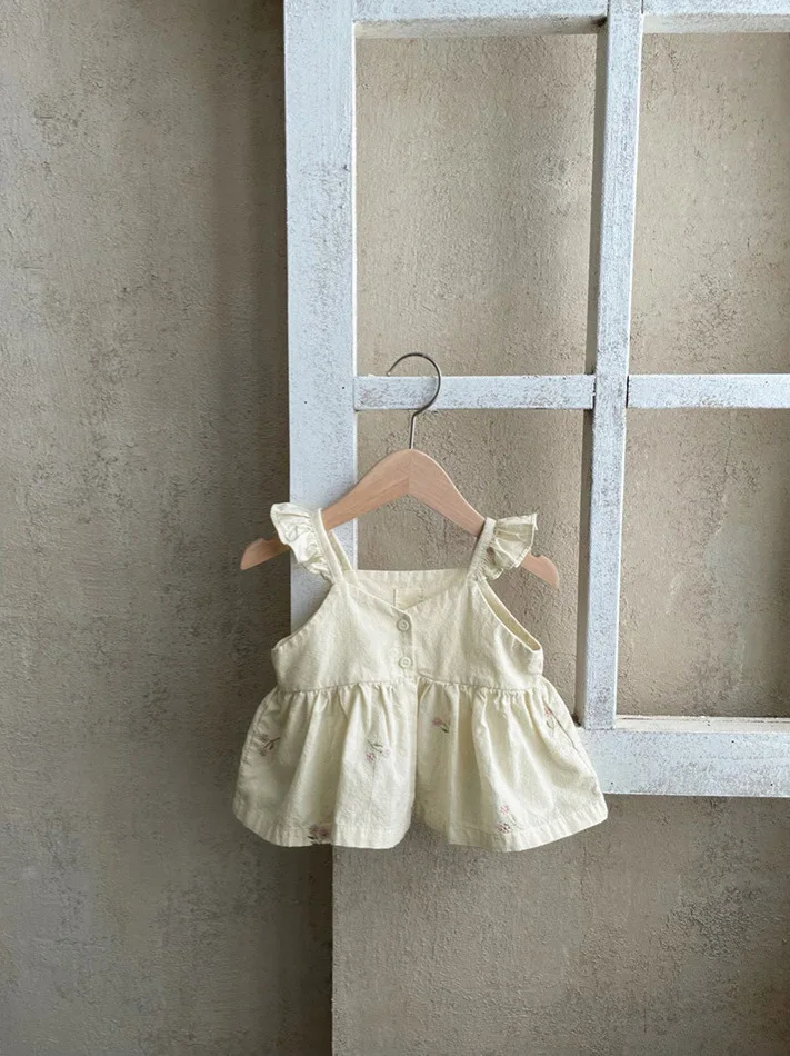 2026 Summer New Baby Sleeveless Clothes Set Infant Girls Cute Floral Sling Tops + Pp Shorts 2pcs Suit Toddler Cotton Outfits