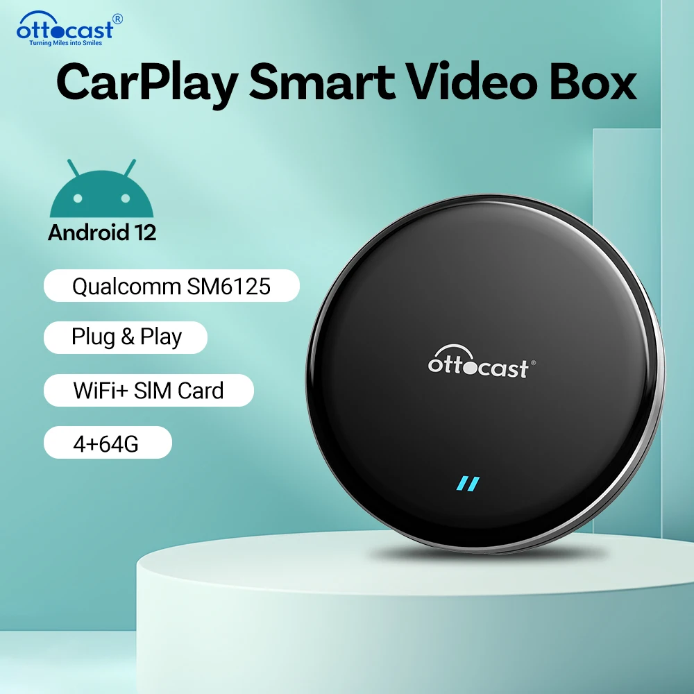OTTOCAST P3 lite Ai Box 4+64GB Wireless CarPlay Android AI Box for