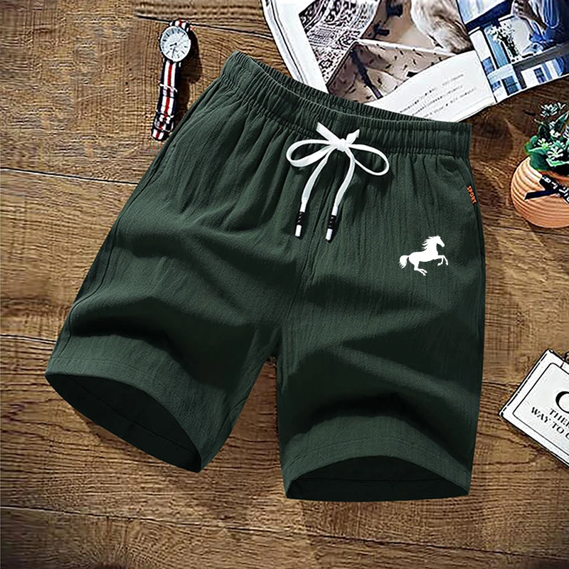 الصيف الرجال القطن والكتان السراويل رقيقة جدا التجفيف السريع تنفس الرياضة عارضة السراويل فضفاضة الكلاسيكية الرباط السراويل الرجال #5