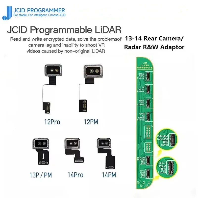 JCID V1SE V1SPRO Programmable LiDAR Radar FPC Cable For iP 12 13 14 PM Fixes Camera Delay Inaccurate Ranging VR Scanning Repair