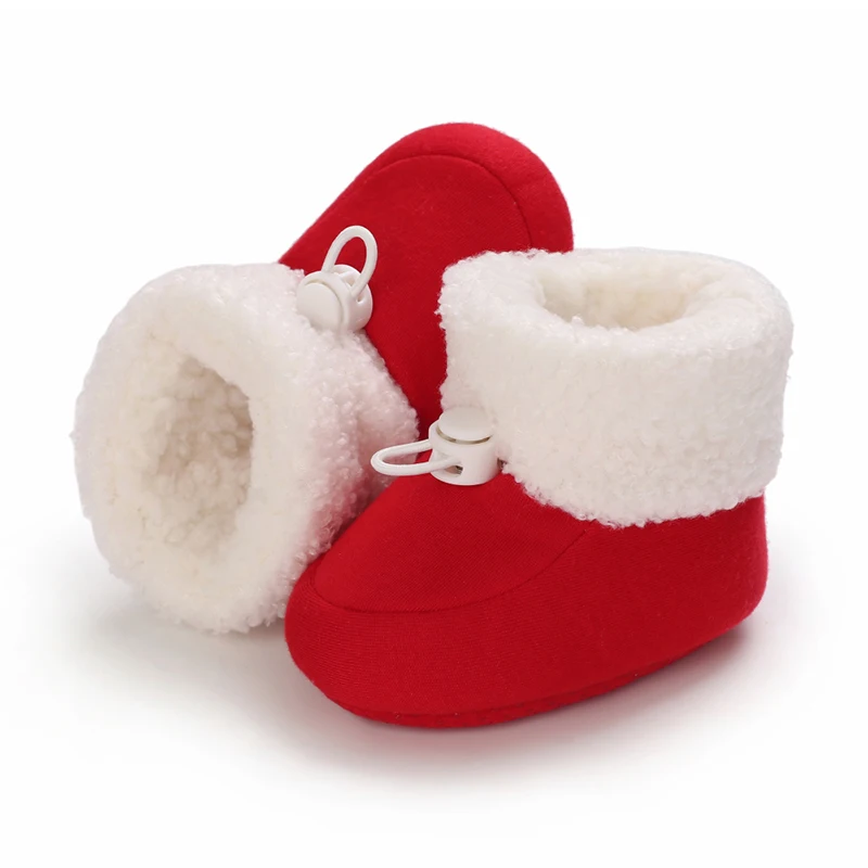 Best-selling NEW Christmas New Soft Winter Boots Baby Girl Boy Winter Warm Shoes Solid Fashion Toddler First Walkers Shoes