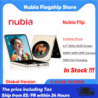 ZTE Nubia Flip Smartphone 5G 6.9 120Hz Display Snapdragon 7 Gen 1 33W Fast Charging 50MP Camera Global Version MyOS 13 Foldable Phone