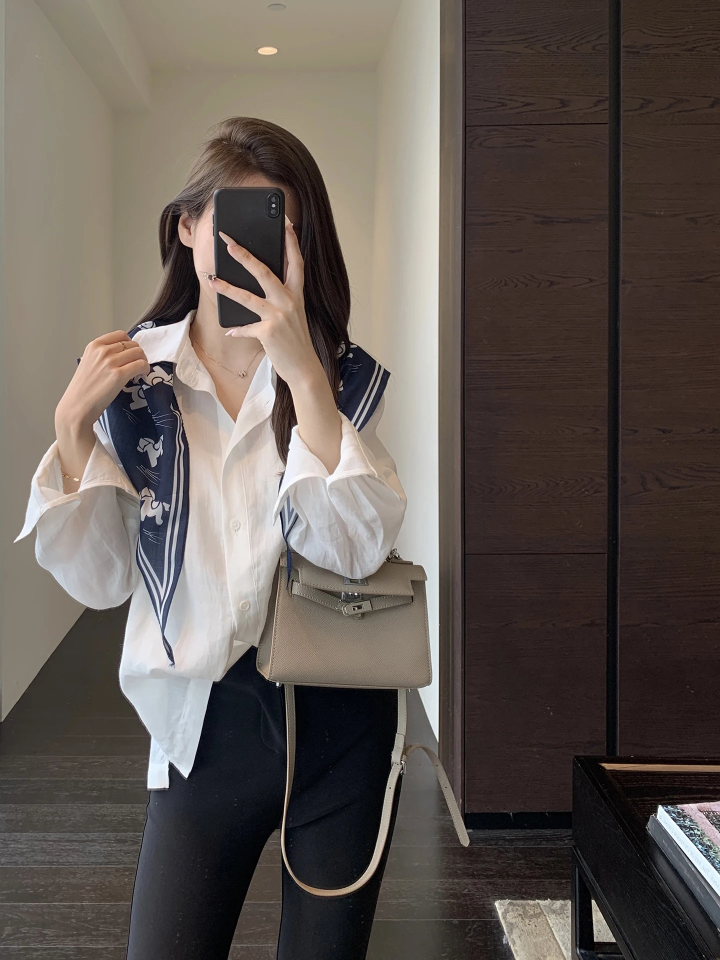 

Korean Style Fashionable Women's Two-Piece Set Shirt And Shawl Linen Blend Top Long Sleeve Button up Skinfriendly Breathable