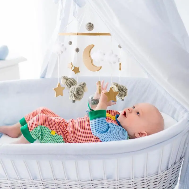 Babymobiel voor wieg kinderkamer wieg hanger muzikaal draagbaar Boheems wiegmobiel voor 0-3 jongens en meisjes kinderwagen