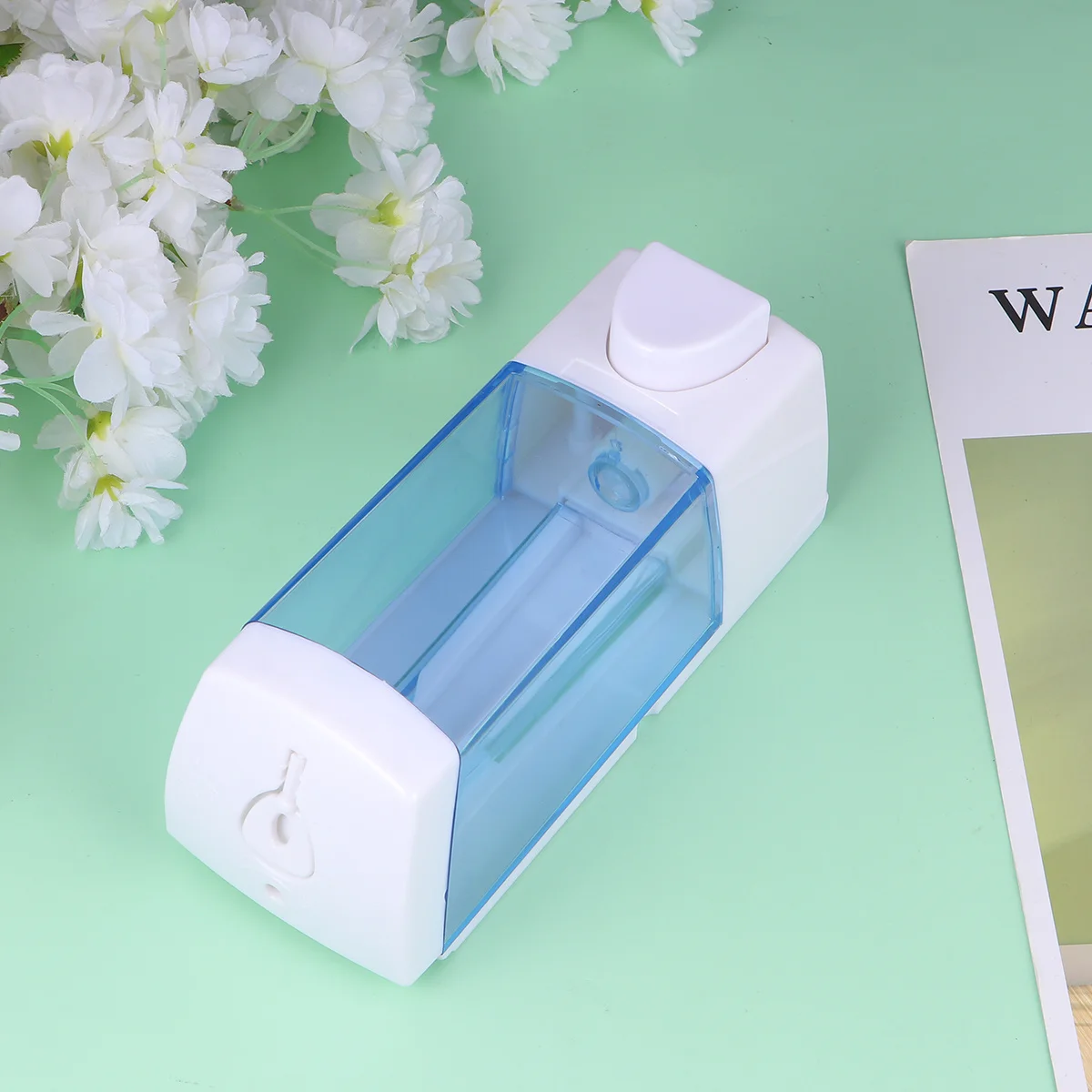 

Blue 300ml Wall-Mounted Refillable Soap Dispenser for Bathroom Hotel Home Easy to Use Long-Lasting Soap Dispenser