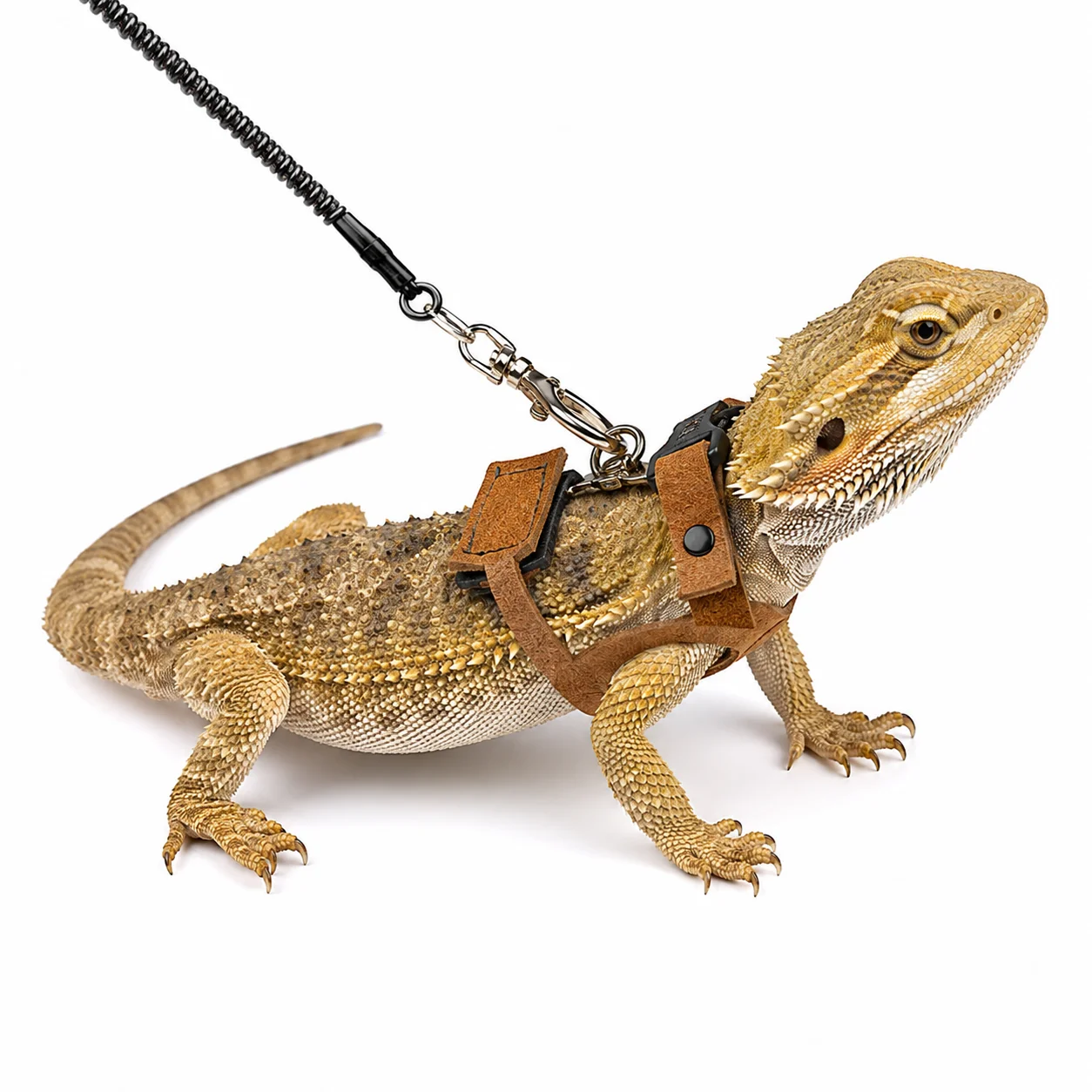Arnés para Reptiles y Lagartos con Correa Elástica de 2m, Chaleco Suave para Pasear, para Dragón Barbudo e Iguana, Tallas S, M, L