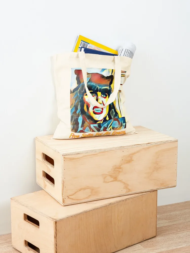 Nadja T-shirtnadja خمسة يبصقون للعدو حمل حقيبة تسوق قابلة لإعادة الاستخدام حقيبة قماش امرأة قماش #4