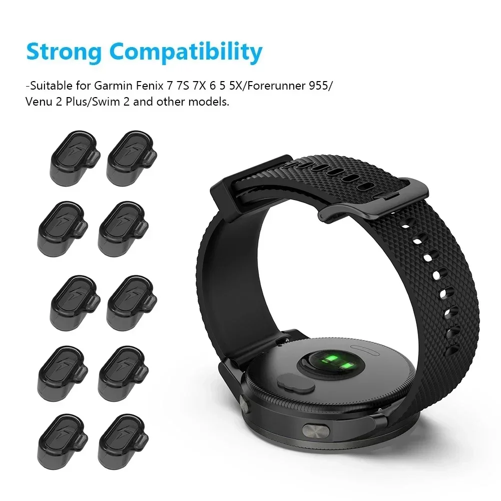 Transparent Charging Port Dust Cover for Garmin Forerunner 955 945 255 Fenix 7 7S 7X 6 6S 6X TPU Dust Plug Clear Dust Cap Case